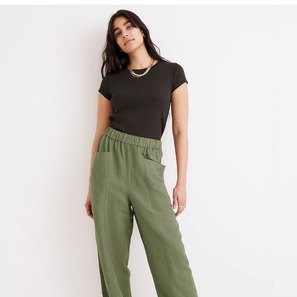 NWT Madewell Linen Blend Wide leg pant Size Small